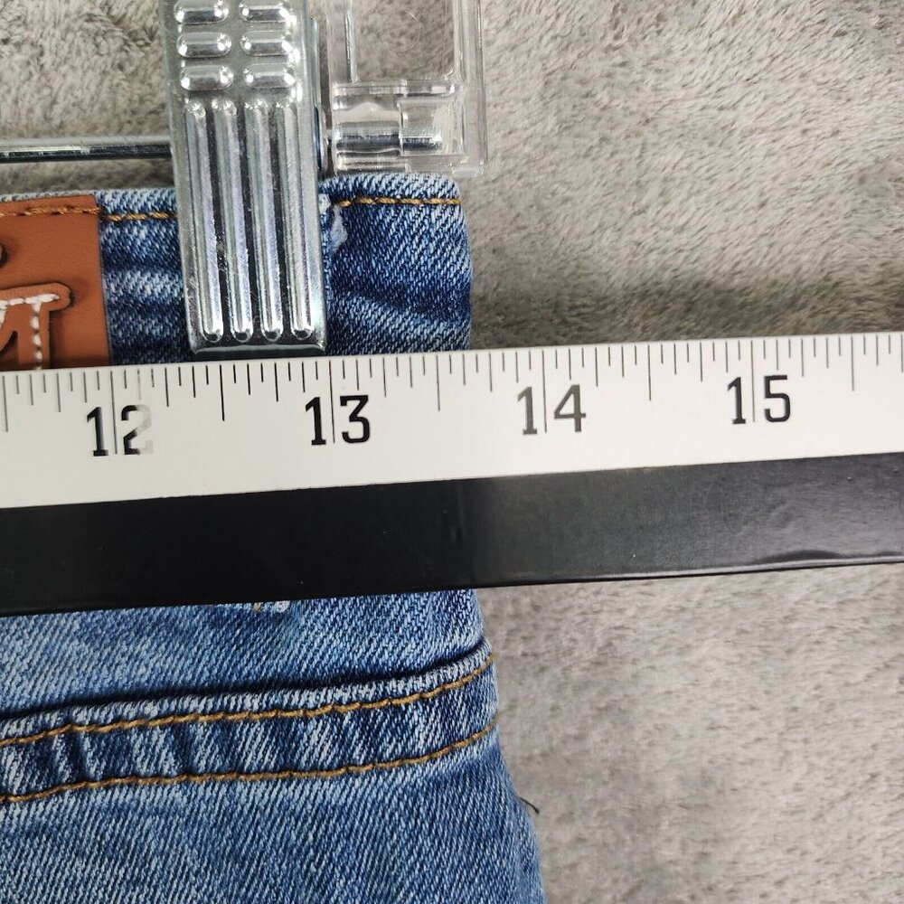 Womens Gogo Jeans Blue Denim Skirt Distressed Cuffed Raw Hem Size 1 - Picture 10 of 12